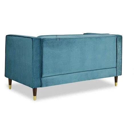 Thomas V2 Blue Velvet 2 Seater Sofa 6 Thomas V2 Blue Velvet 2 Seater Sofa - Image 4