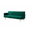 Windsor Green Velvet Sofa Bed / Golden Legs -Living Room Furniture Store 38691231 1