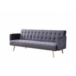 Windsor Grey Velvet Sofa Bed/ Rose Gold Legs