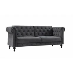 Calgary Dark Grey Velvet 3 Seater Sofabed
