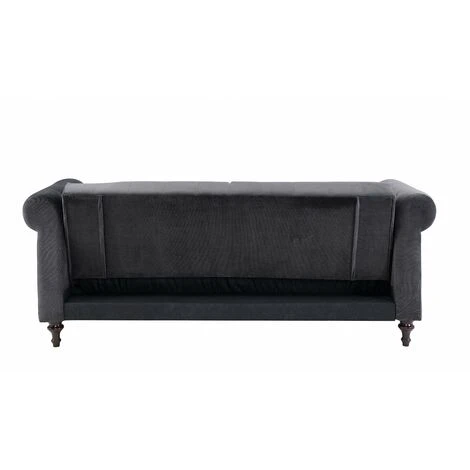 Calgary Dark Grey Velvet 3 Seater Sofabed 6 Calgary Dark Grey Velvet 3 Seater Sofabed - Image 4