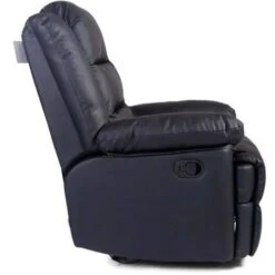 Loxley Leather Recliner Armchair Sofa Home Lounge Chair Reclining Gaming (Black) -Living Room Furniture Store 39162307 4