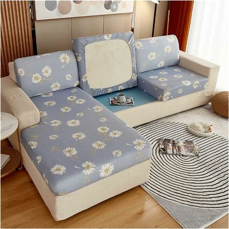 Sofa Cushion Cover Stretch Printed Polyester Slipcover For Living Room Funiture Protector Seat Cushion Elastic (Color : 10, Specification : Normal Size4(XL)-1pc) SOEKAVIA 5 Sofa Cushion Cover Stretch Printed Polyester Slipcover For Living Room Funiture Protector Seat Cushion Elastic (Color : 10, Specification : Normal Size4(XL)-1pc) SOEKAVIA - Image 3