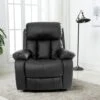 Chester Heated Leather Massage Recliner Chair. Sofa Lounge Gaming Home Armchair (Black) -Living Room Furniture Store 39924206 1