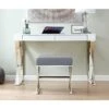 Oxford Modern Grey Velvet And Silver Chrome Stool -Living Room Furniture Store 40459096 1