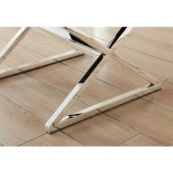 Oxford Modern Grey Velvet And Silver Chrome Stool -Living Room Furniture Store 40459096 3