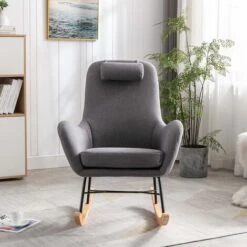 AXEL ROCKING OCCASIONAL NURSING FABRIC LOUNGE BEDROOM MODERN ACCENT ROCKER CHAIR GREY 9 AXEL ROCKING OCCASIONAL NURSING FABRIC LOUNGE BEDROOM MODERN ACCENT ROCKER CHAIR GREY -Living Room Furniture Store 40765396 3