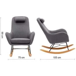 AXEL ROCKING OCCASIONAL NURSING FABRIC LOUNGE BEDROOM MODERN ACCENT ROCKER CHAIR GREY 11 AXEL ROCKING OCCASIONAL NURSING FABRIC LOUNGE BEDROOM MODERN ACCENT ROCKER CHAIR GREY -Living Room Furniture Store 40765396 5