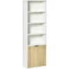 HOMCOM 2 Door 4 Shelves Tall Bookcase Modern Bookshelf Storage Display Unit White And Oak 2 HOMCOM 2 Door 4 Shelves Tall Bookcase Modern Bookshelf Storage Display Unit White And Oak -Living Room Furniture Store 41003306 1