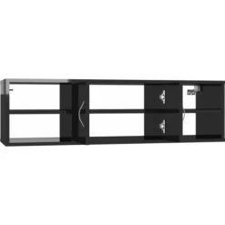 Wall Shelf High Gloss Black 102x30x29 Cm Engineered Wood VidaXL -Living Room Furniture Store 41025108 5