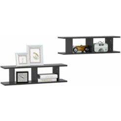 Wall Shelves 2 Pcs Grey 75x18x20 Cm Engineered Wood VidaXL 10 Wall Shelves 2 Pcs Grey 75x18x20 Cm Engineered Wood VidaXL -Living Room Furniture Store 42241820 4