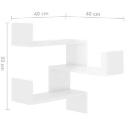 Wall Corner Shelf High Gloss White 40x40x50 Cm Engineered Wood VidaXL -Living Room Furniture Store 42253035 3