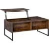 HOMCOM Extendable Lift Top Coffee Table W/ Hidden Storage Drawer Metal - Brown 1 HOMCOM Extendable Lift Top Coffee Table W/ Hidden Storage Drawer Metal - Brown -Living Room Furniture Store 42718347 1