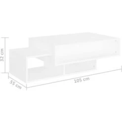 Coffee Table White 105x55x32 Cm Engineered Wood VidaXL -Living Room Furniture Store 42735888 3