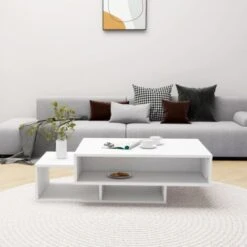 Coffee Table White 105x55x32 Cm Engineered Wood VidaXL -Living Room Furniture Store 42735888 4
