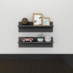 Wall Shelf 2 Pcs Grey 60x11.5x18 Cm Engineered Wood VidaXL 10 Wall Shelf 2 Pcs Grey 60x11.5x18 Cm Engineered Wood VidaXL -Living Room Furniture Store 43272793 4