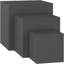 Side Tables 3 Pcs Grey Engineered Wood VidaXL