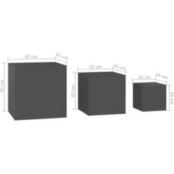 Side Tables 3 Pcs Grey Engineered Wood VidaXL -Living Room Furniture Store 43445978 3