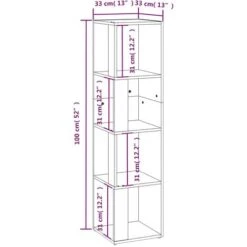 Corner Cabinet White 33x33x132 Cm Engineered Wood VidaXL -Living Room Furniture Store 43994519 3