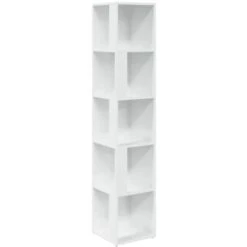 Corner Cabinet High Gloss White 33x33x164.5 Cm Engineered Wood VidaXL