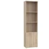 Forte Modern 3 Tier Shelving Unit With Cupboard - Sonoma Light Oak 1 Forte Modern 3 Tier Shelving Unit With Cupboard - Sonoma Light Oak -Living Room Furniture Store 44637930 1