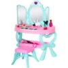 HOMCOM 2 In 1 Kids Vanity Dressing Table Play Set 13 Key Piano Keyboard Aged 3-6 -Living Room Furniture Store 45402967 1