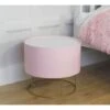 Pink Stool Storage Ottoman With Metal Stand Round Wooden & Iron With Internal Concealed Storage Modern Footstool Ottoman -Living Room Furniture Store 45647776 1