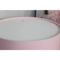Pink Stool Storage Ottoman With Metal Stand Round Wooden & Iron With Internal Concealed Storage Modern Footstool Ottoman -Living Room Furniture Store 45647776 5