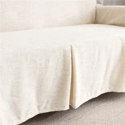 LITZEE Cream Sofa Slipcover 200x300cm Cotton Linen Couch Sofa Covers Pet Protectors 3 Seater Sofa Cover Non Slip Thicken Sofa Slipcovers -Living Room Furniture Store 45791464 5