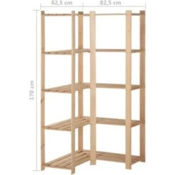 5-Tier Storage Corner Rack 82.5x82.5x170 Cm Solid Pinewood VidaXL 9 5-Tier Storage Corner Rack 82.5x82.5x170 Cm Solid Pinewood VidaXL -Living Room Furniture Store 45874779 3