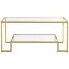 VASAGLE Glass Coffee Table With Storage For Living Room, Tempered Glass Surface, Steel Frame, 100 X 55 X 45 Cm, Golden Color By SONGMICS LGT033A01 1 VASAGLE Glass Coffee Table With Storage For Living Room, Tempered Glass Surface, Steel Frame, 100 X 55 X 45 Cm, Golden Color By SONGMICS LGT033A01 -Living Room Furniture Store 46560909 1