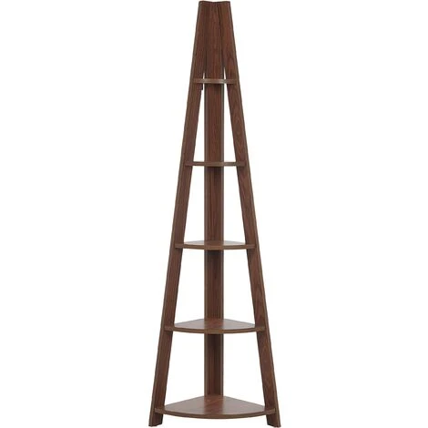 Modern Ladder Corner Shelf 4 Tiers Bookcase Dark Wood Mobile Solo 3 Modern Ladder Corner Shelf 4 Tiers Bookcase Dark Wood Mobile Solo