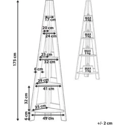 Modern Ladder Corner Shelf 4 Tiers Bookcase Dark Wood Mobile Solo 9 Modern Ladder Corner Shelf 4 Tiers Bookcase Dark Wood Mobile Solo -Living Room Furniture Store 4660547 3