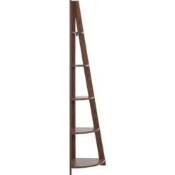 Modern Ladder Corner Shelf 4 Tiers Bookcase Dark Wood Mobile Solo 10 Modern Ladder Corner Shelf 4 Tiers Bookcase Dark Wood Mobile Solo -Living Room Furniture Store 4660547 4
