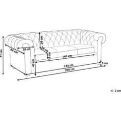 Classic Sofa 3 Seater Button Tufted Patchwork Purple Chesterfield -Living Room Furniture Store 4660758 3