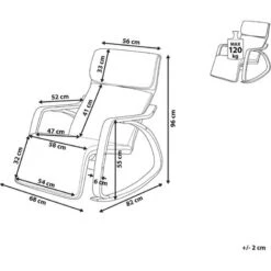 Modern Lounge Rocking Chair Beige Fabric Birch Wood Legs Weston -Living Room Furniture Store 4660921 3