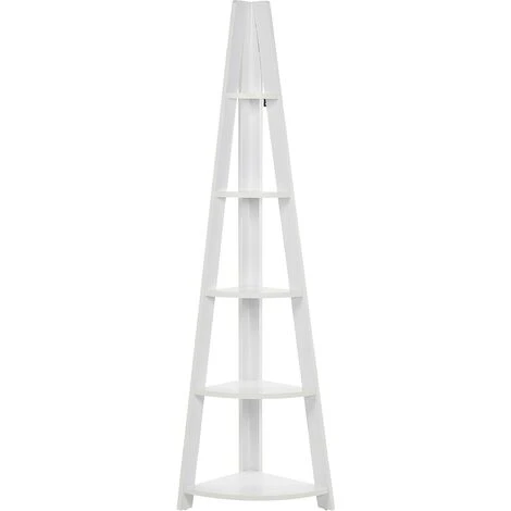 Modern Ladder Corner Shelf 5 Tiers Bookcase White Mobile Solo 3 Modern Ladder Corner Shelf 5 Tiers Bookcase White Mobile Solo