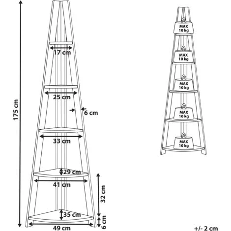 Modern Ladder Corner Shelf 5 Tiers Bookcase White Mobile Solo 5 Modern Ladder Corner Shelf 5 Tiers Bookcase White Mobile Solo - Image 3