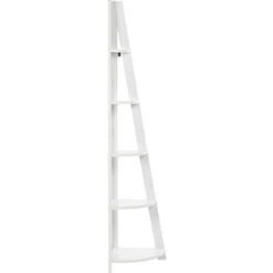 Modern Ladder Corner Shelf 5 Tiers Bookcase White Mobile Solo 10 Modern Ladder Corner Shelf 5 Tiers Bookcase White Mobile Solo -Living Room Furniture Store 4735721 4