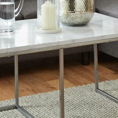 Jay Coffee Table - Marble Effect And Chrome 5 Jay Coffee Table - Marble Effect And Chrome - Image 3