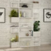 Decortie Niho Modern Bookcase Display Unit Room Separator White-Ancient White Tall 171cm -Living Room Furniture Store 47946528 1