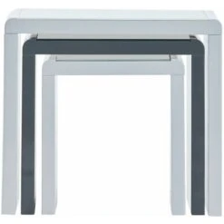 Coffee Side Tables Set Of 3,High Gloss Coffee Table,Nesting Tables,MDF And Glass,White And Grey 10 Coffee Side Tables Set Of 3,High Gloss Coffee Table,Nesting Tables,MDF And Glass,White And Grey -Living Room Furniture Store 48031381 5