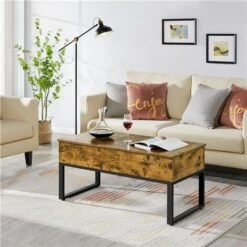 Yaheetech Split Lift-top Coffee Table For Living Rooms, Rustic Brown -Living Room Furniture Store 48204374 3