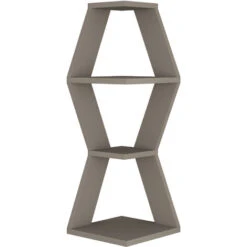 Decortie Sablor Modern Corner Shelf Mocha Grey 86cm Narrow -Living Room Furniture Store 48409315 2
