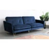 Velvet Three Seater Sofa/Sofa Bed With Bolster Cushions In Blue -Living Room Furniture Store 48444243 1