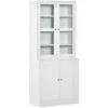 HOMCOM Modern Bookcase Display Storage Cabinet W/ Doors Adjustable Shelves -Living Room Furniture Store 48446290 1