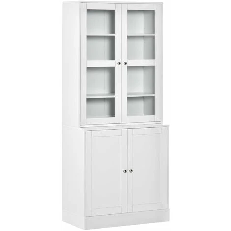 HOMCOM Modern Bookcase Display Storage Cabinet W/ Doors Adjustable Shelves 3 HOMCOM Modern Bookcase Display Storage Cabinet W/ Doors Adjustable Shelves