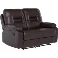 Modern Faux Leather Recliner Sofa Manual Reclining Padded 2 Seater Brown Bergen 10 Modern Faux Leather Recliner Sofa Manual Reclining Padded 2 Seater Brown Bergen -Living Room Furniture Store 4886190 4