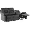 Modern Faux Leather Recliner Sofa Manual Reclining Padded 3 Seater Black Bergen -Living Room Furniture Store 4886197 1