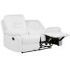 Modern Faux Leather Recliner Sofa Manual Reclining Padded 2 Seater White Bergen -Living Room Furniture Store 4886198 1